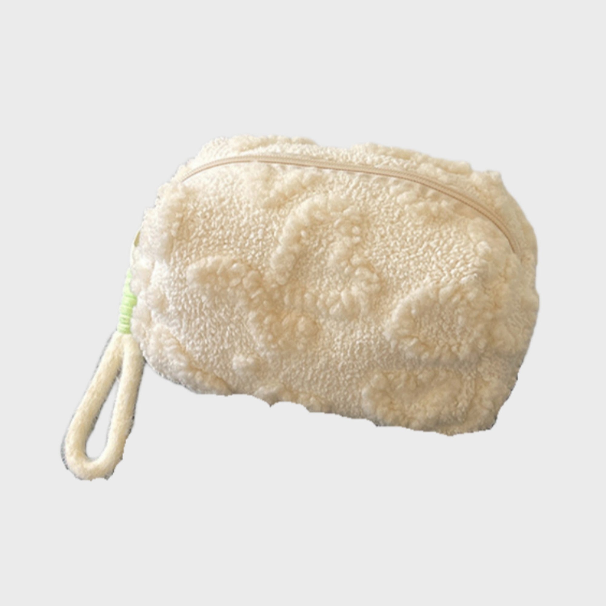 Anna-Kaci Women's Valentine Heart Texture Plush Zip Pouch with Soft Fuzzy Finish and Wrist Loop