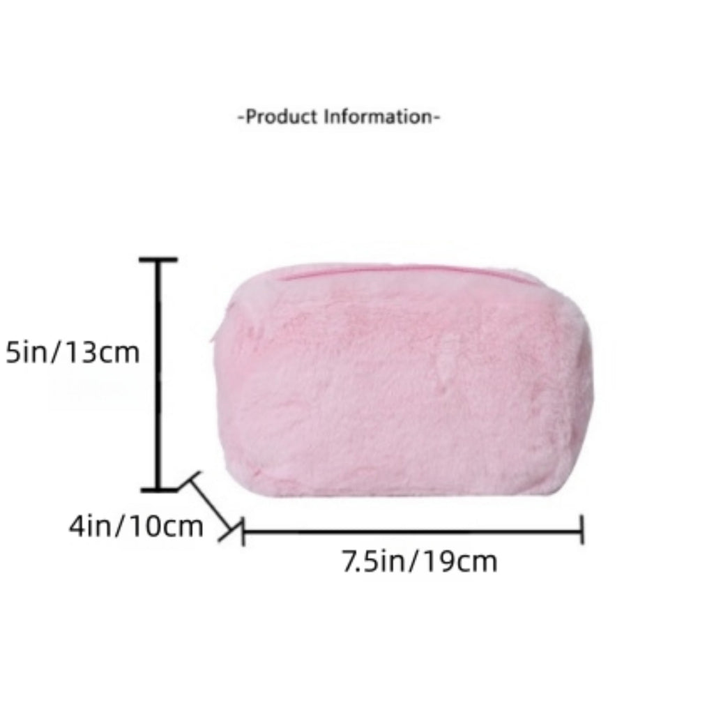 Anna-Kaci Women's Faux Shearling Soft Fashion Zip Pouch Clutch with Plush Texture and Structured Shape