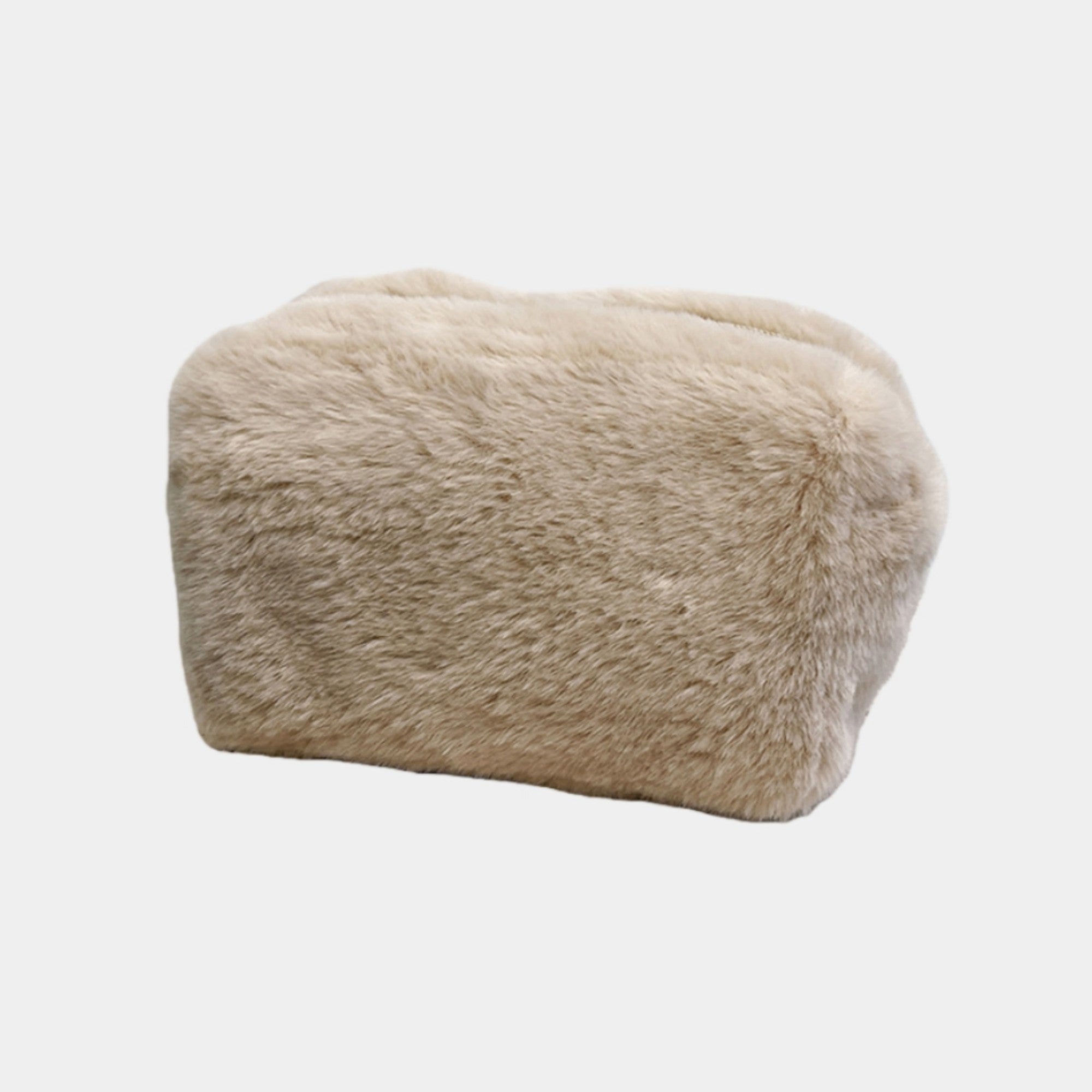 Anna-Kaci Women's Faux Shearling Soft Fashion Zip Pouch Clutch with Plush Texture and Structured Shape
