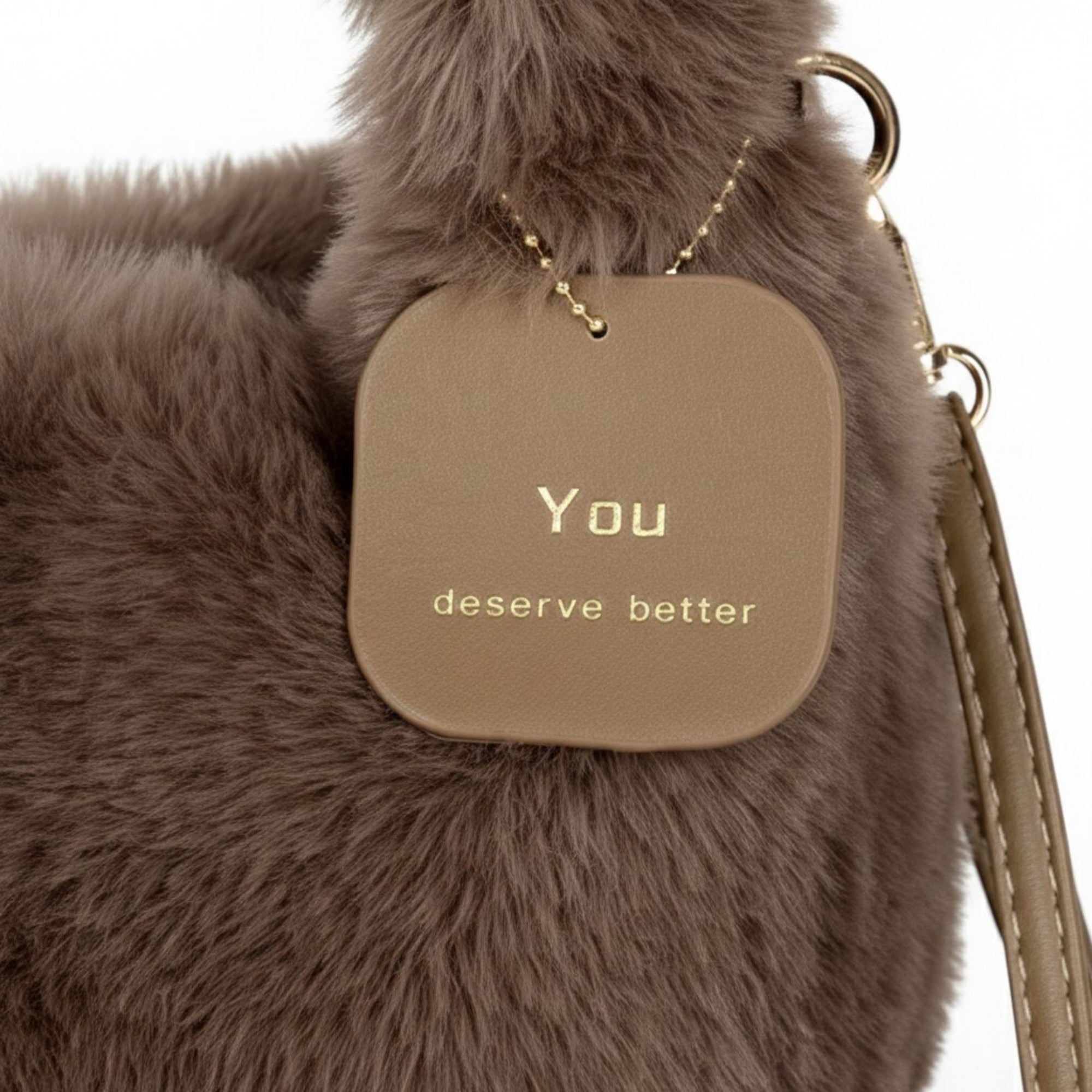Anna-Kaci Women's Faux Fur Hobo Shoulder Bag with Soft Texture Top Handle and Removable Crossbody Strap