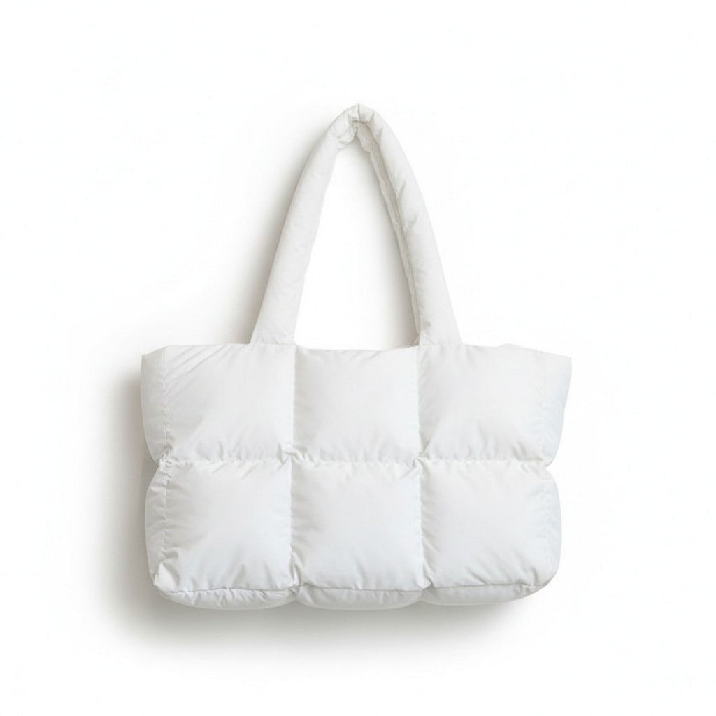 Anna-Kaci Women's Quilted Puffer Tote Bag with Padded Structure and Soft Top Handles