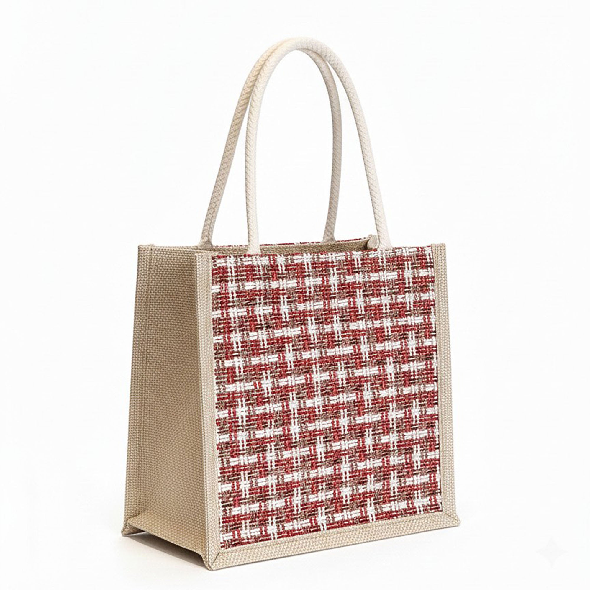 Anna-Kaci Women's Woven Mini Tote Handbag with Pom Pom Charm and Top Handle