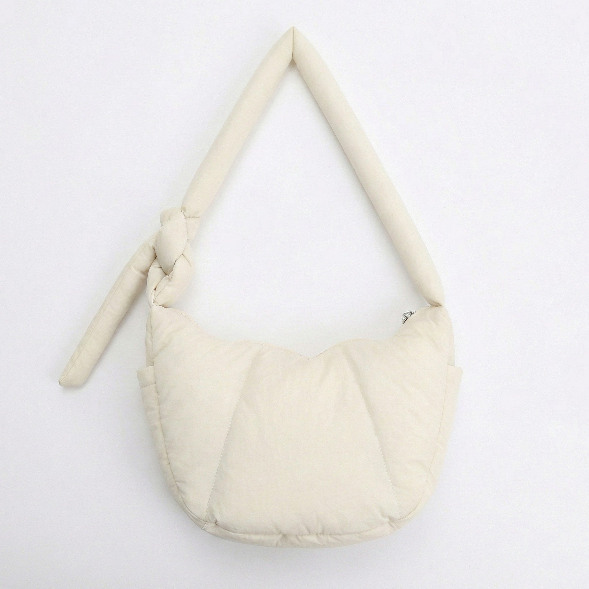 Anna-Kaci Women's Padded Shoulder Bag with Adjustable Knotted Strap Soft Quilted Texture and Zipper Closure