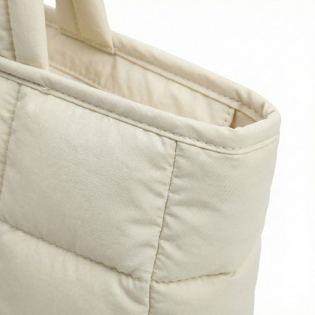 Anna-Kaci Women's Padded Shoulder Bag with Adjustable Knotted Strap Soft Quilted Texture and Zipper Closure