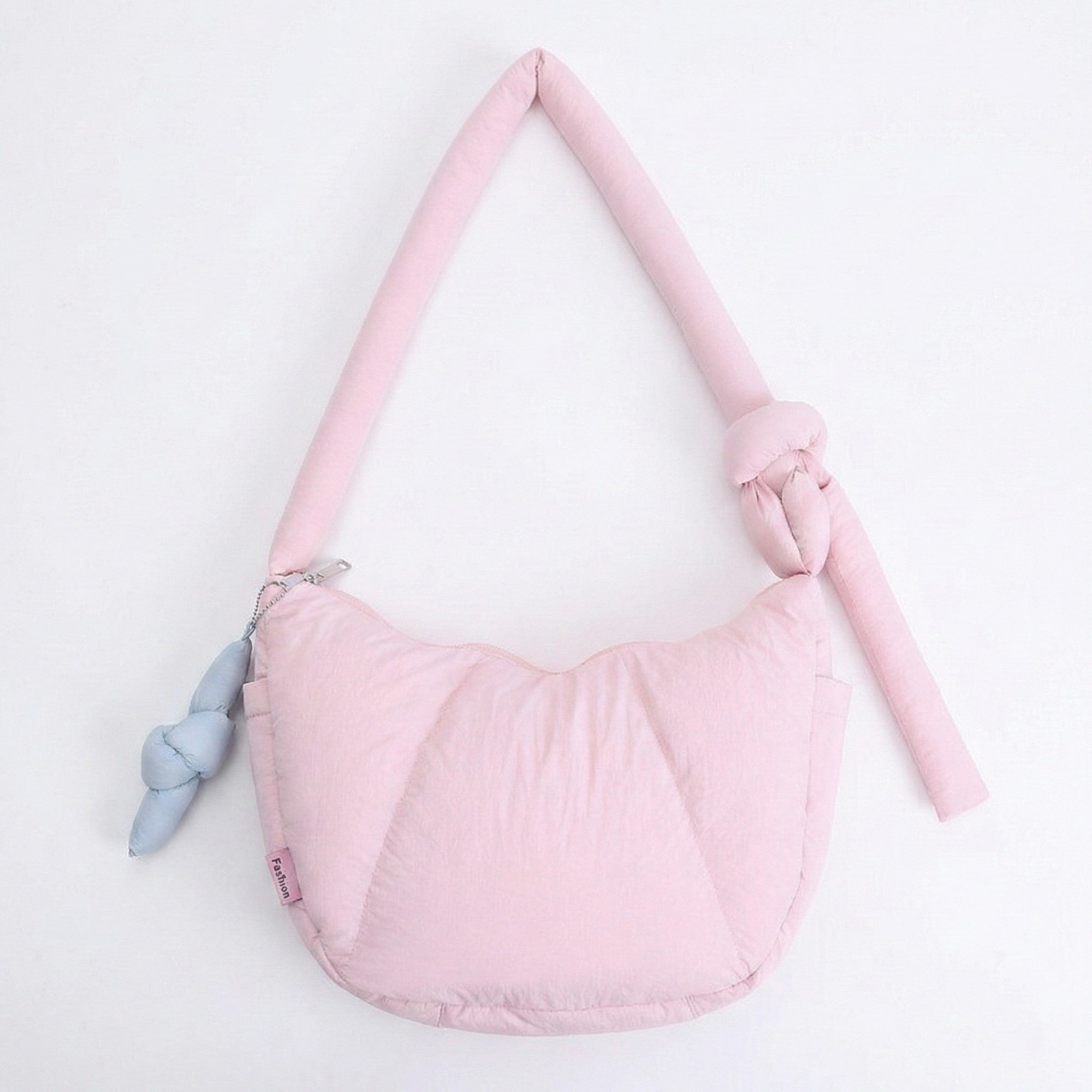 Anna-Kaci Women's Padded Shoulder Bag with Adjustable Knotted Strap Soft Quilted Texture and Zipper Closure