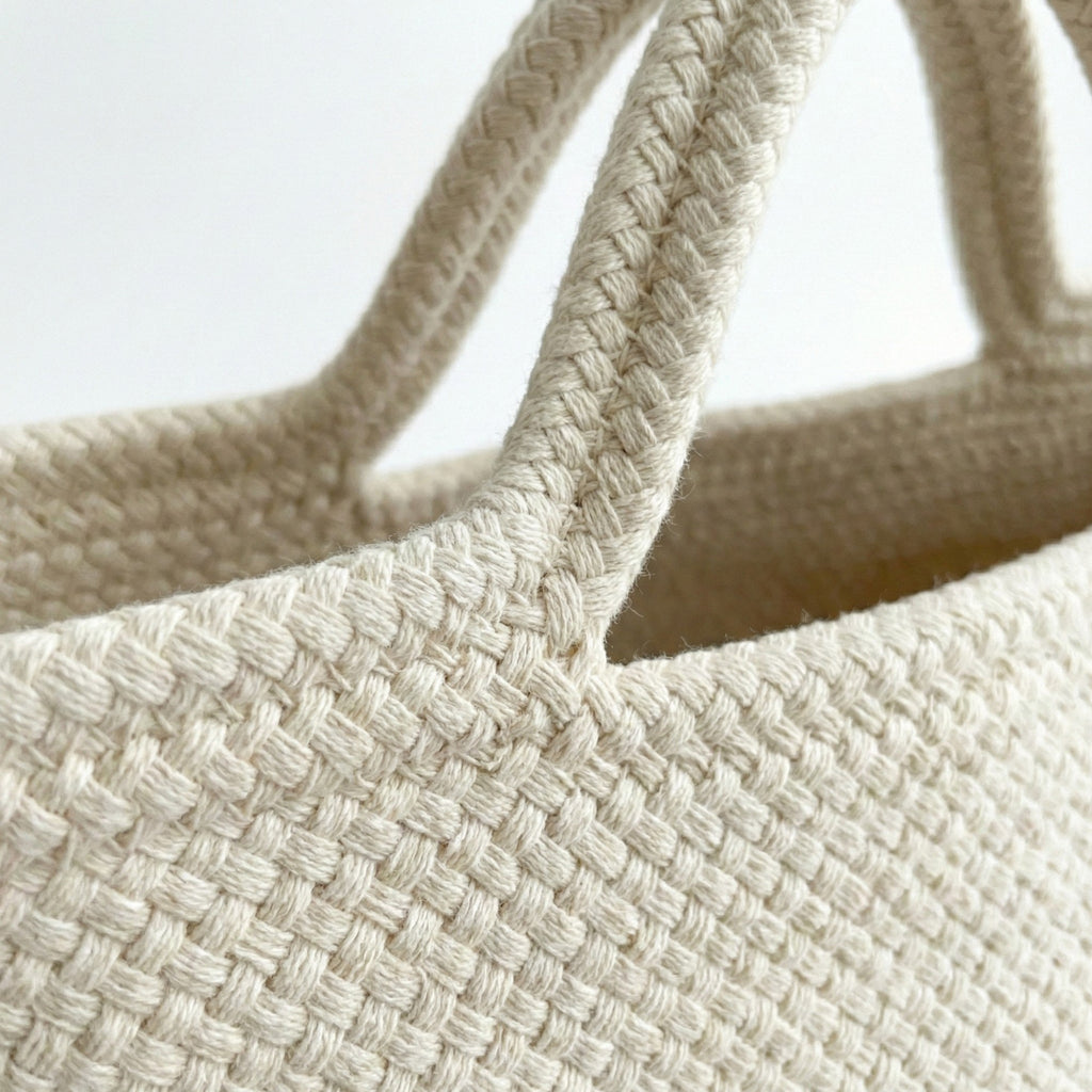 Anna-Kaci Women's Crochet Tote Bag with Structured Silhouette Double Shoulder Handles and Lace Tie Accent
