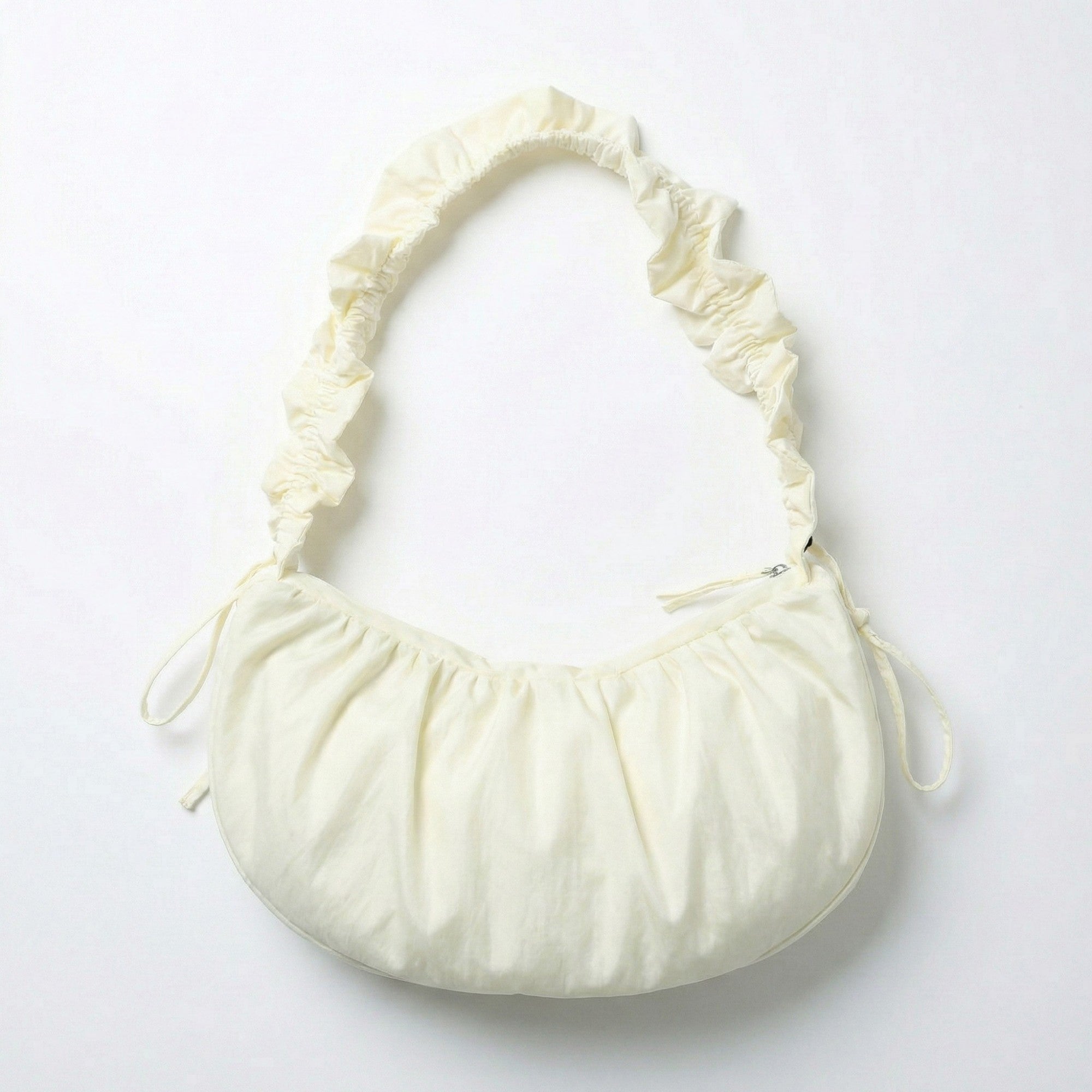 Anna-Kaci Women's Ruched Shoulder Bag with Adjustable Drawstring Sides Soft Lightweight Fabric