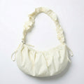 Anna-Kaci Women's Ruched Shoulder Bag with Adjustable Drawstring Sides Soft Lightweight Fabric