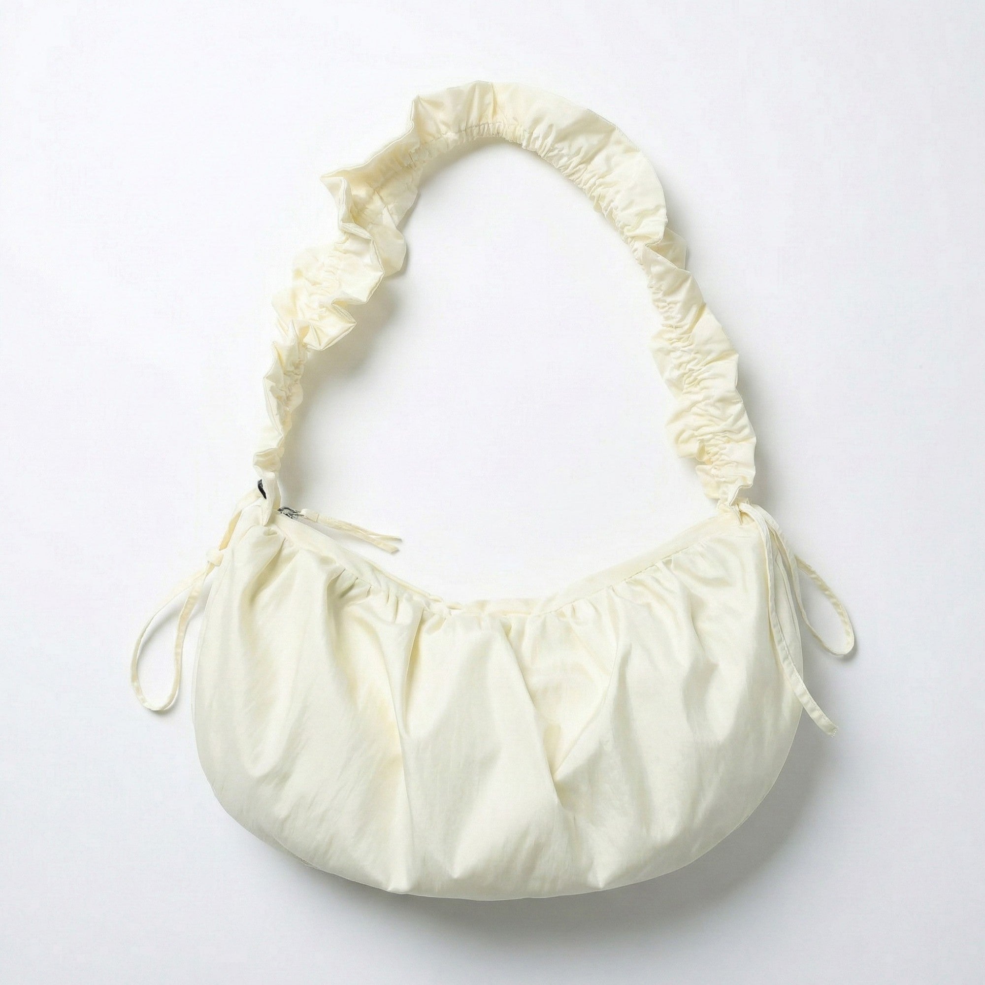 Anna-Kaci Women's Ruched Shoulder Bag with Adjustable Drawstring Sides Soft Lightweight Fabric