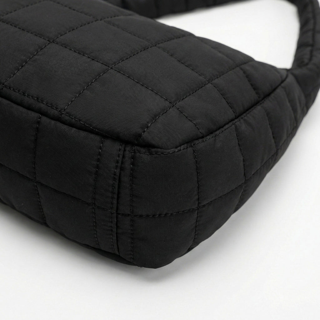 Anna-Kaci Women's Quilted Shoulder Bag with Padded Strap Soft Lightweight Nylon Construction