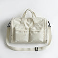 Anna-Kaci Women's Nylon Weekender Duffle Bag with Multiple Front Pockets Adjustable Crossbody Strap
