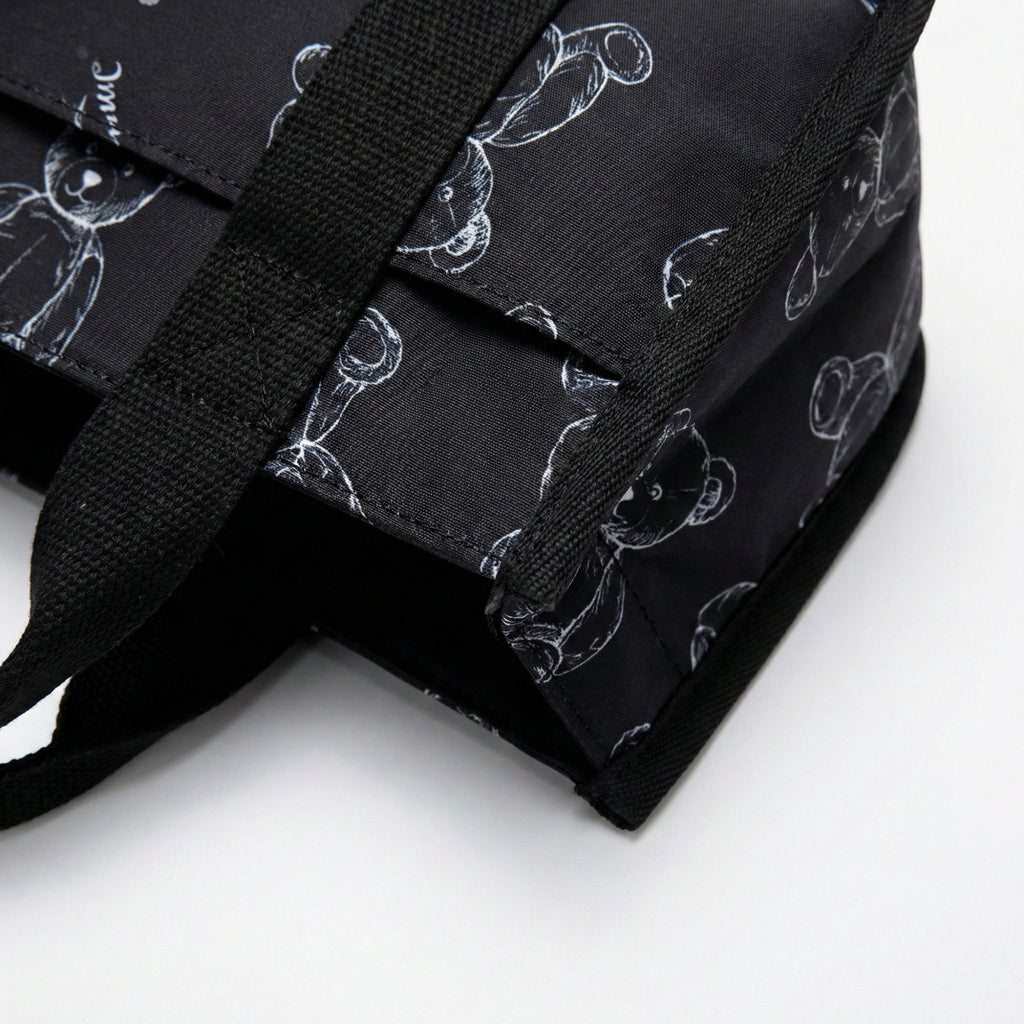 Anna-Kaci Women's Insulated Lunch Tote Bag with Teddy Bear Print Adjustable Shoulder Strap