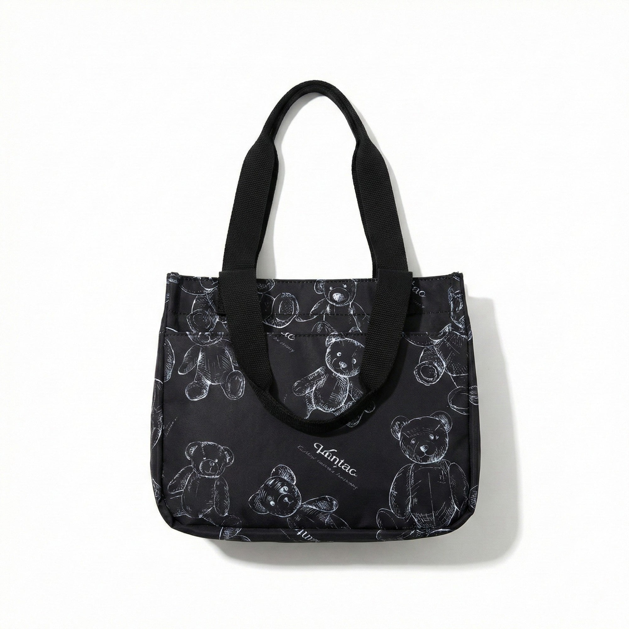 Anna-Kaci Women's Insulated Lunch Tote Bag with Teddy Bear Print Adjustable Shoulder Strap