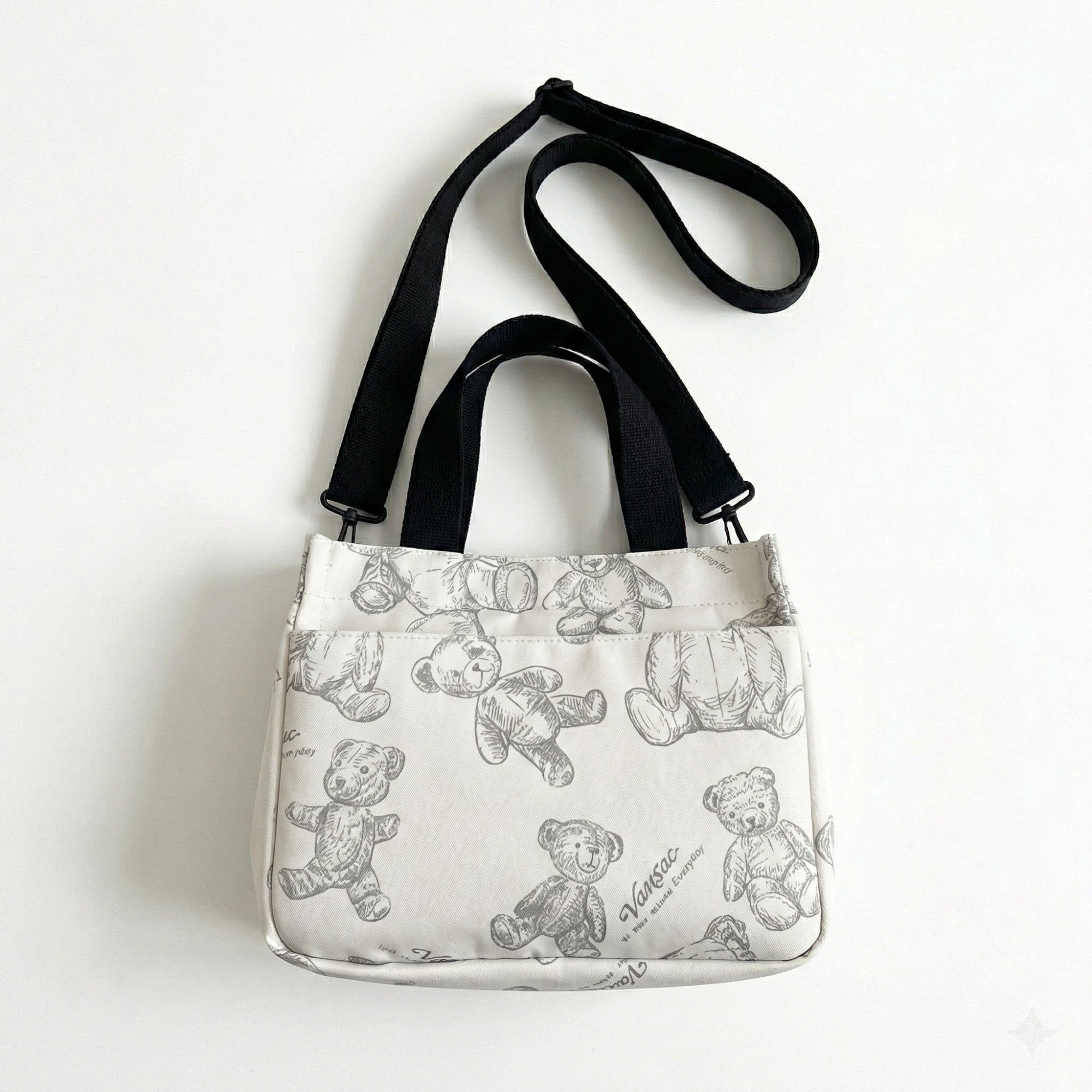 Anna-Kaci Women's Insulated Lunch Tote Bag with Teddy Bear Print Adjustable Shoulder Strap