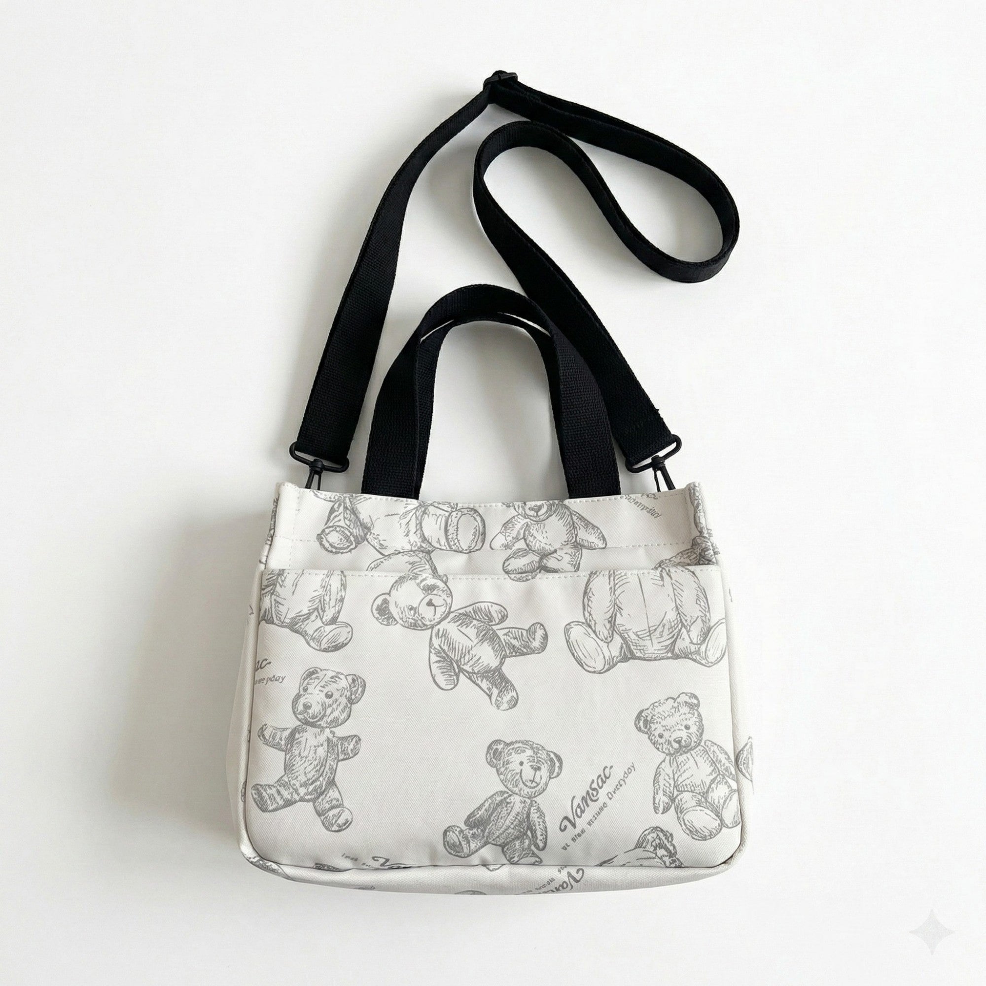 Anna-Kaci Women's Insulated Lunch Tote Bag with Teddy Bear Print Adjustable Shoulder Strap