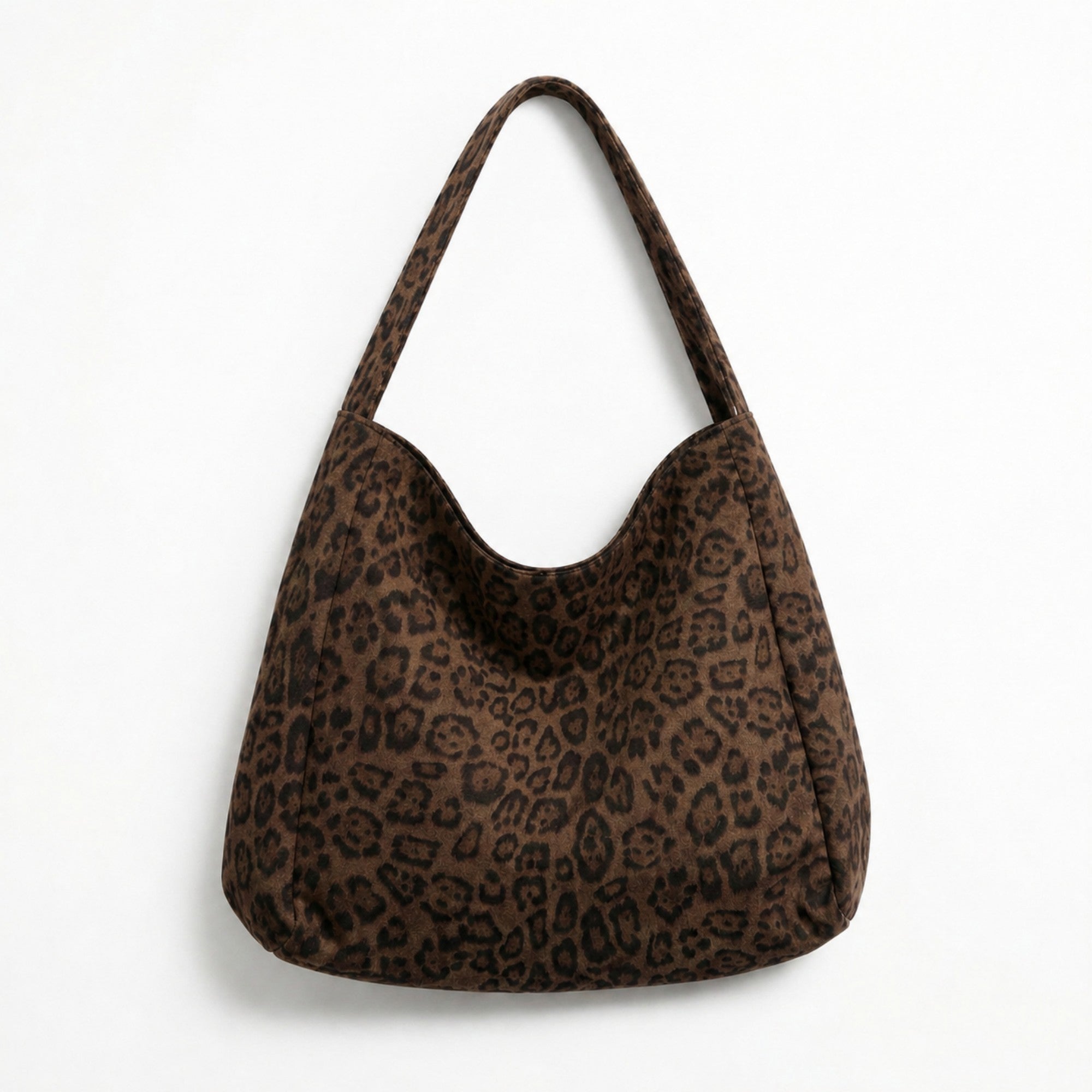 Anna-Kaci Women's Leopard Print Hobo Shoulder Bag with Soft Slouchy Silhouette and Wide Strap