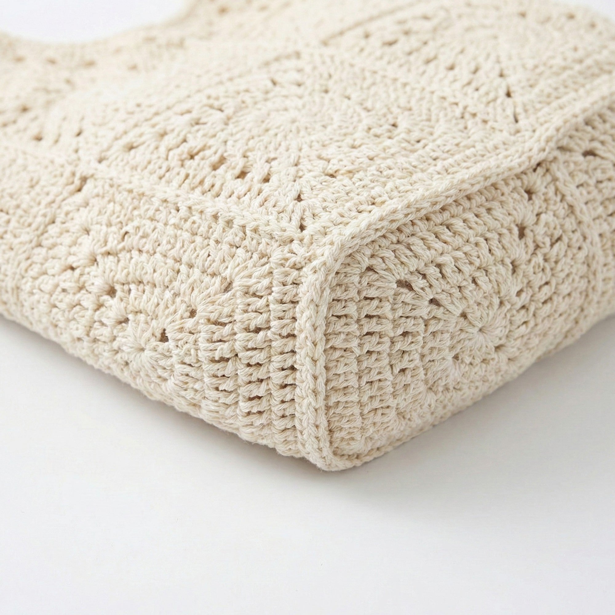 Anna-Kaci Women's Crochet Shoulder Bag with Open Knit Pattern Slouchy Hobo Silhouette and Wide Strap