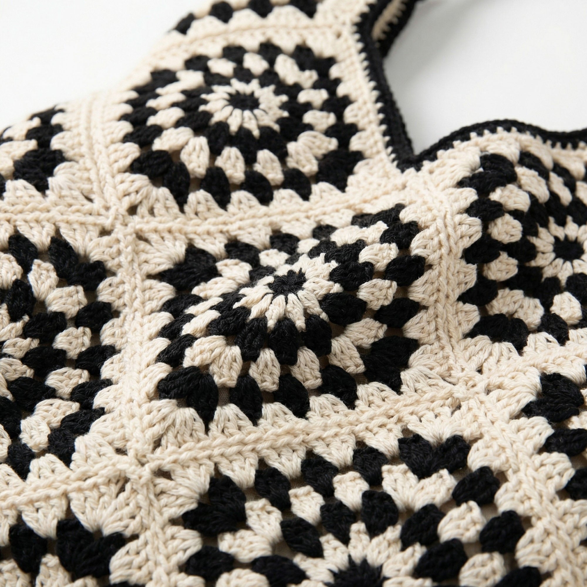 Anna-Kaci Women's Crochet Shoulder Bag with Open Knit Pattern Slouchy Hobo Silhouette and Wide Strap