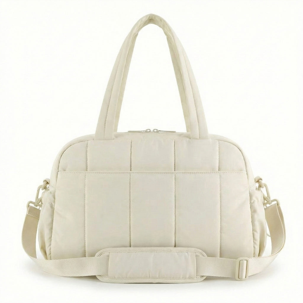 Anna-Kaci Women's Quilted Sports Duffle Bag with Adjustable Shoulder Strap Multi Pocket Storage