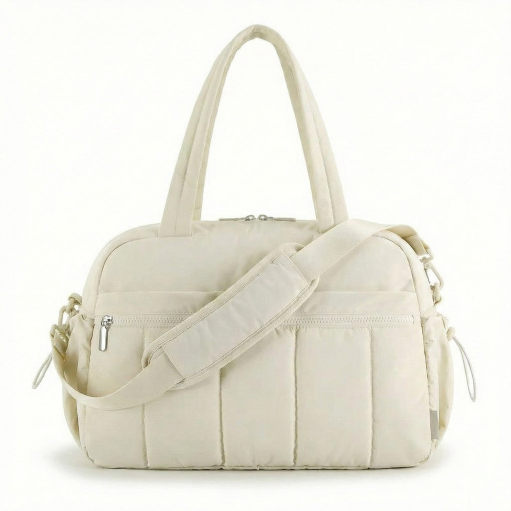Anna-Kaci Women's Quilted Sports Duffle Bag with Adjustable Shoulder Strap Multi Pocket Storage