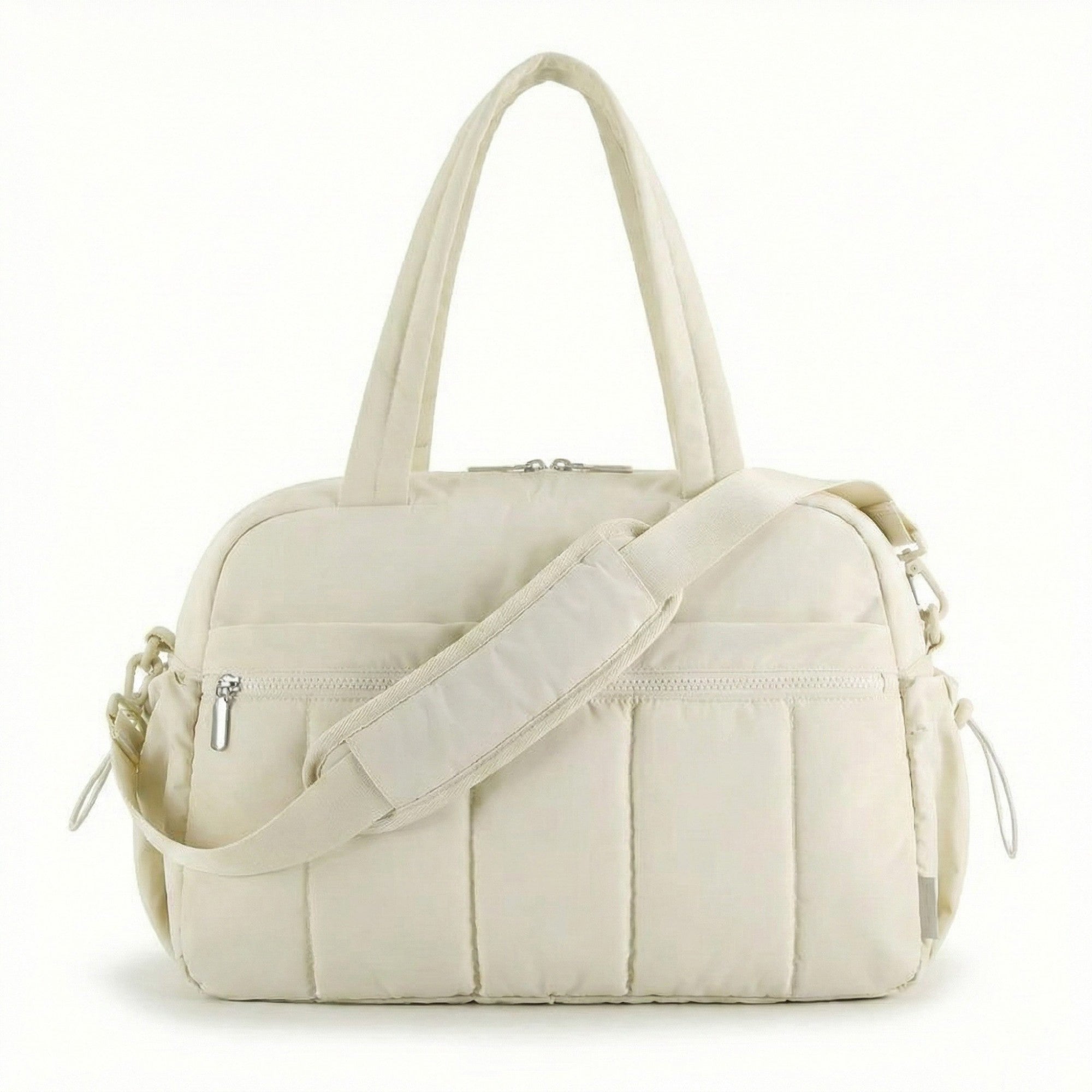 Anna-Kaci Women's Quilted Sports Duffle Bag with Adjustable Shoulder Strap Multi Pocket Storage