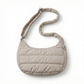 Anna-Kaci Women's Quilted Puffer Shoulder Bag with Adjustable Strap Lightweight Crescent Hobo Design