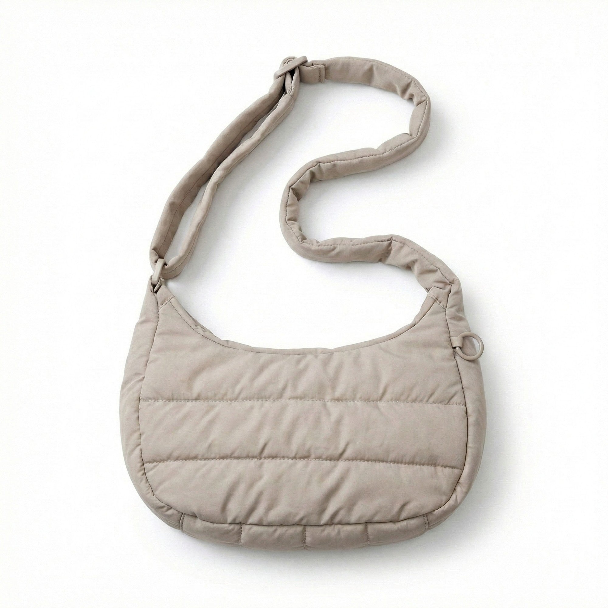 Anna-Kaci Women's Quilted Puffer Shoulder Bag with Adjustable Strap Lightweight Crescent Hobo Design