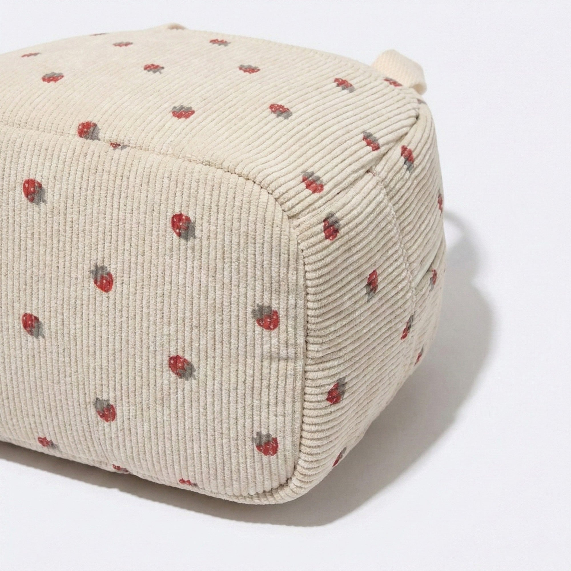 Anna-Kaci Women's Insulated Lunch Tote Bag with Foil Lining Strawberry Print Corduroy and Top Handle