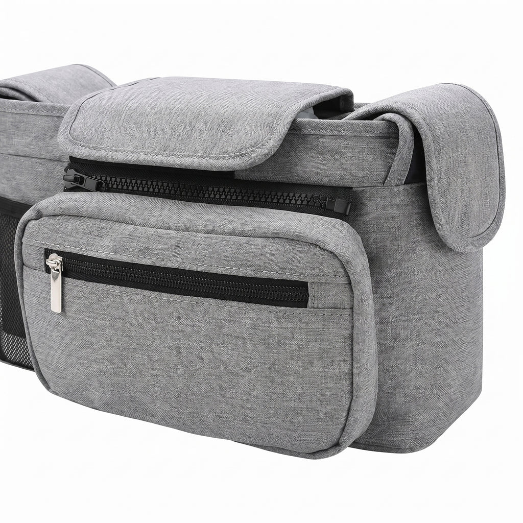 Anna-Kaci Stroller Organizer with Cup Holders and Zipper Pockets Adjustable Straps Large Storage Space