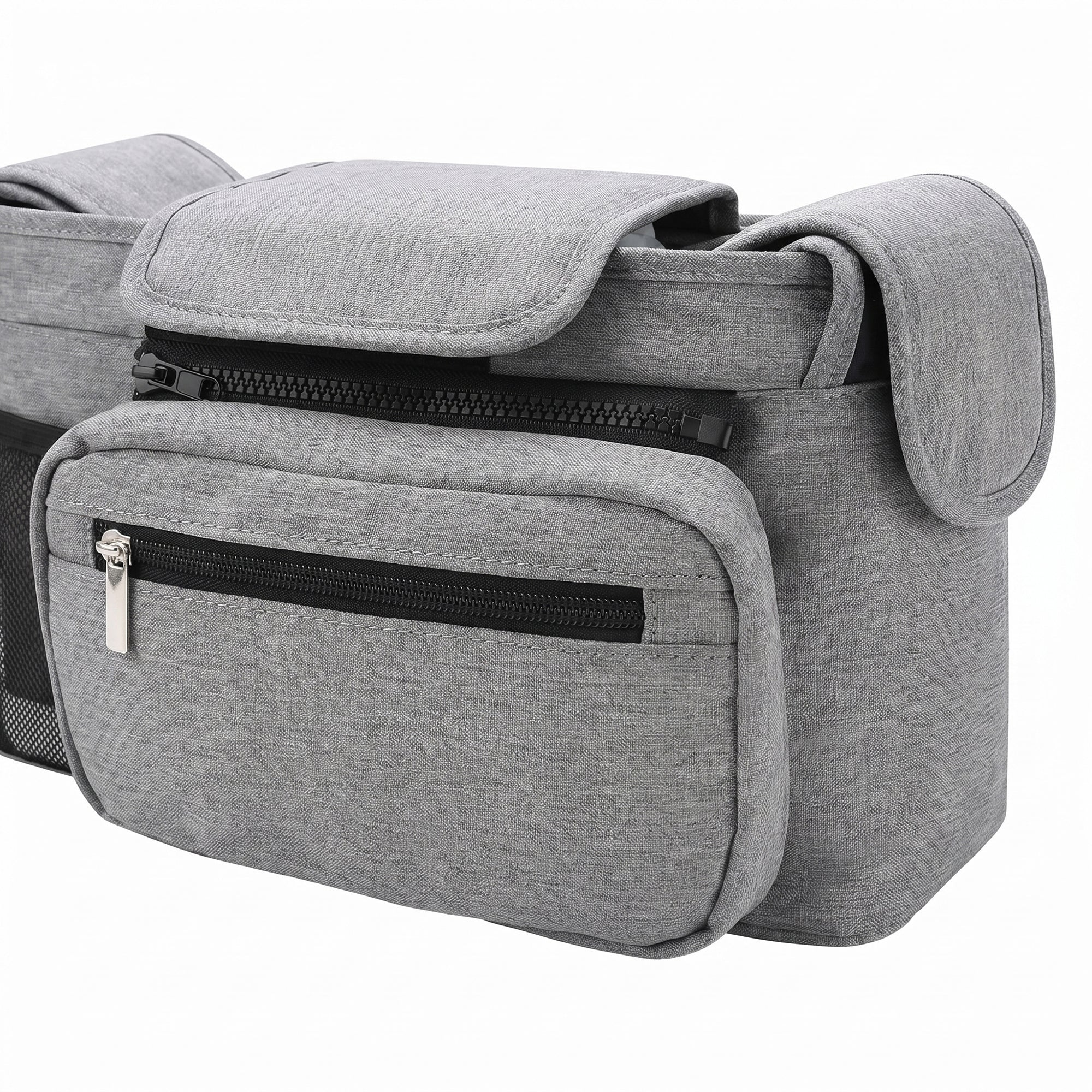 Anna-Kaci Stroller Organizer with Cup Holders and Zipper Pockets Adjustable Straps Large Storage Space