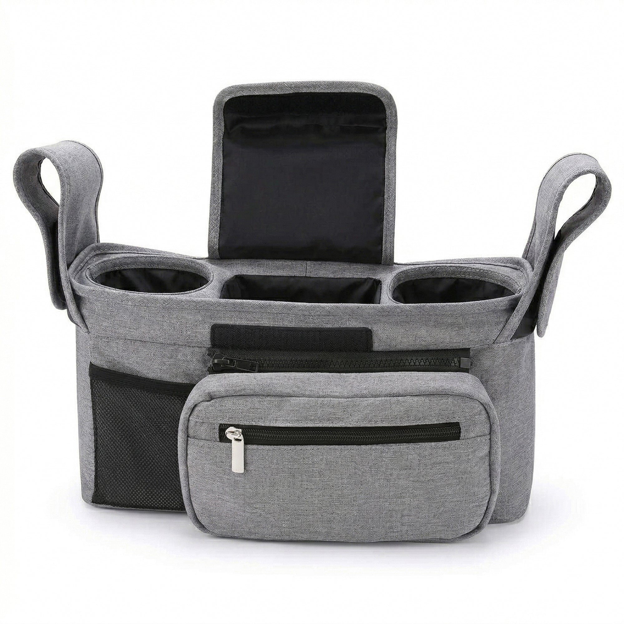 Anna-Kaci Stroller Organizer with Cup Holders and Zipper Pockets Adjustable Straps Large Storage Space
