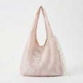 Anna-Kaci Women's Soft Shoulder Bag Floral Embroidery Lace Trim Detail Slouchy Hobo Silhouette