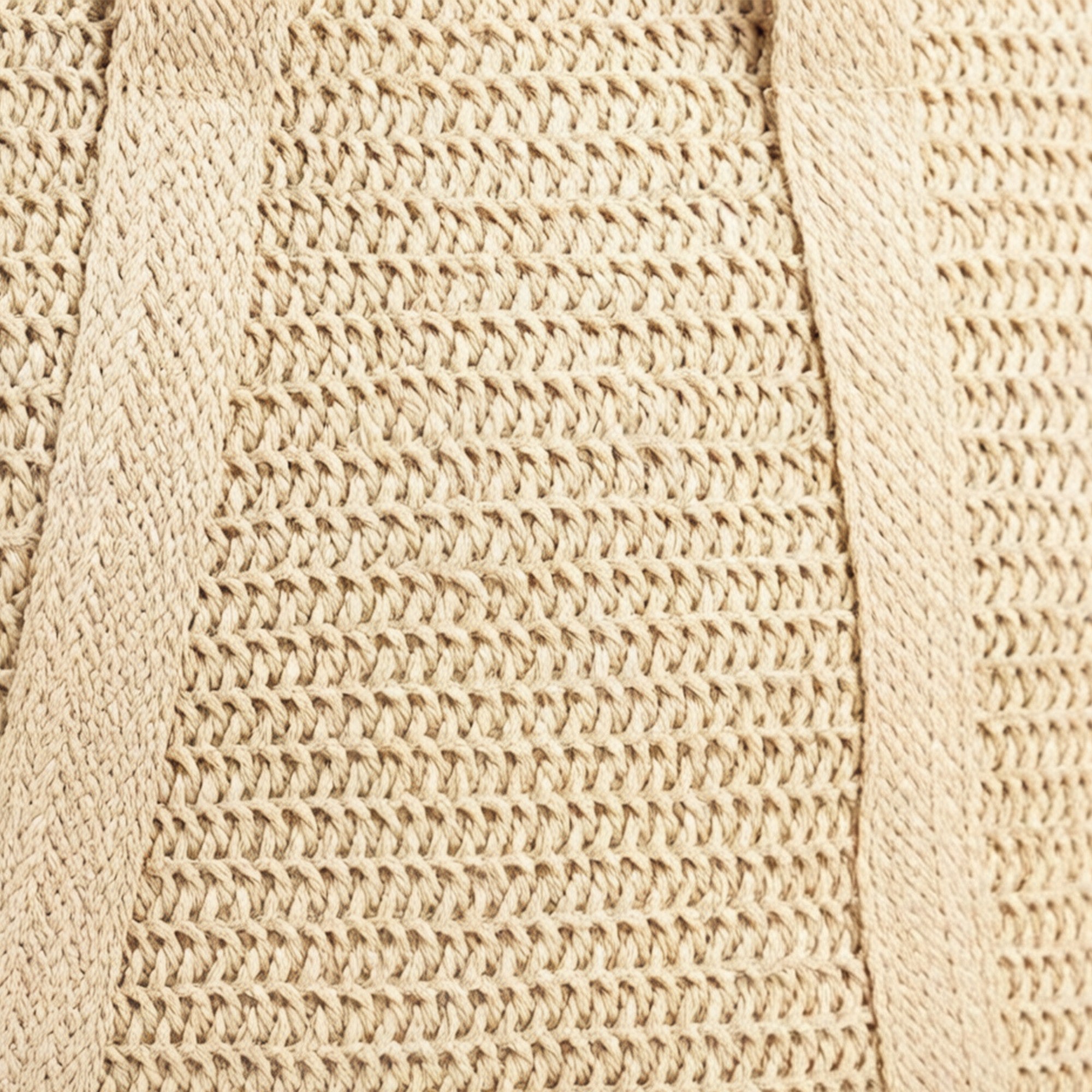 Anna-Kaci Women's Crochet Tote Bag Structured Shape Dual Shoulder Straps Tassel Accent Detail