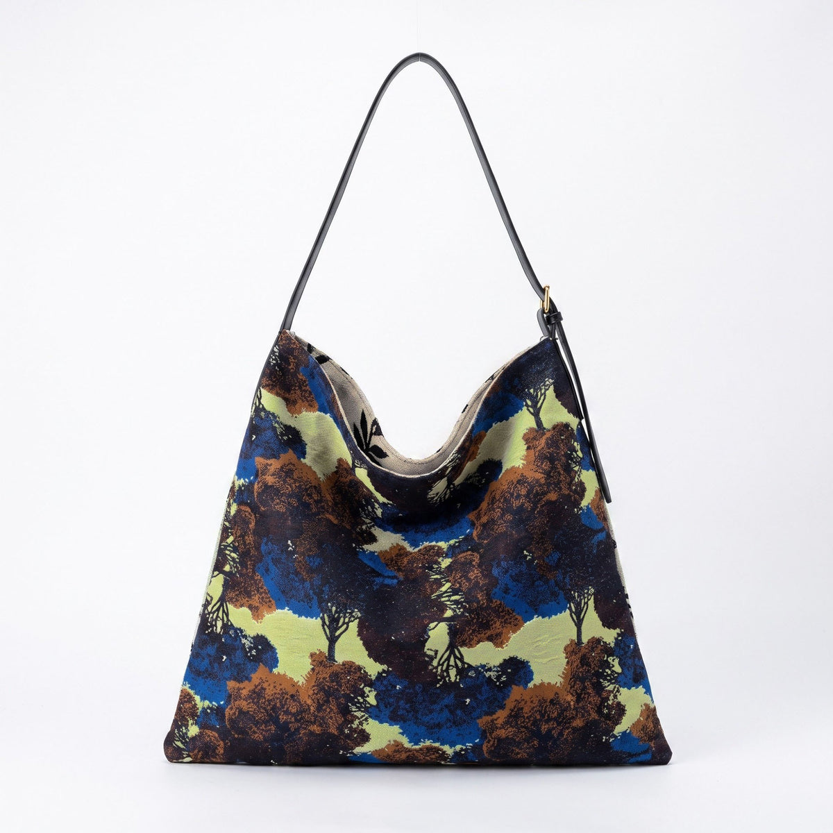 Oversized Printed Hobo Shoulder Bag with Adjustable Strap