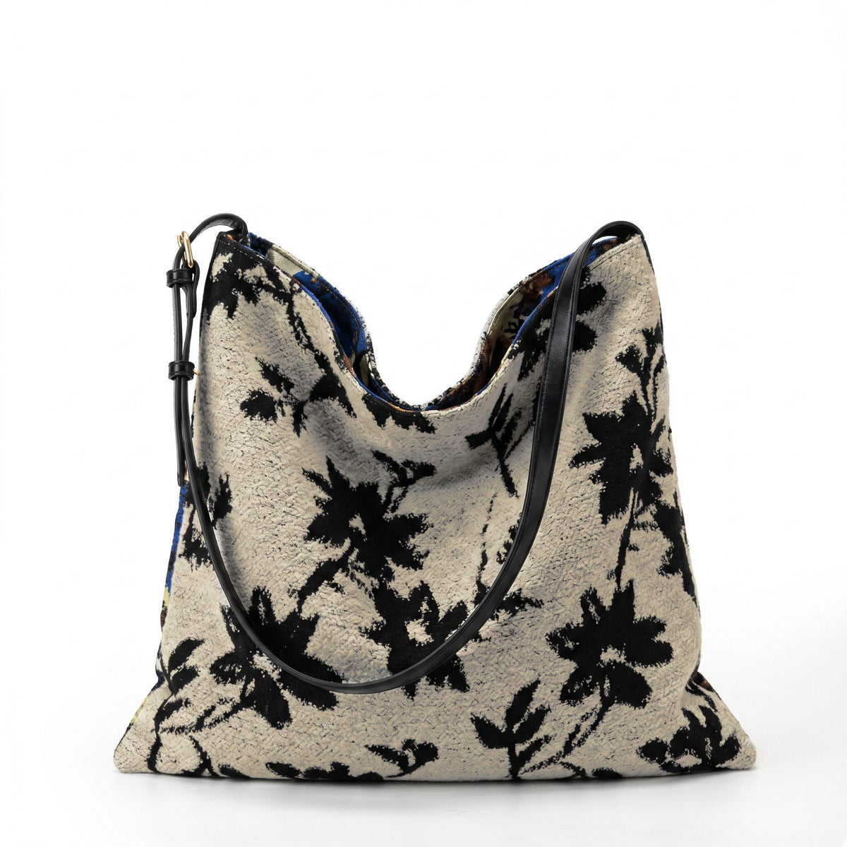 Oversized Printed Hobo Shoulder Bag with Adjustable Strap