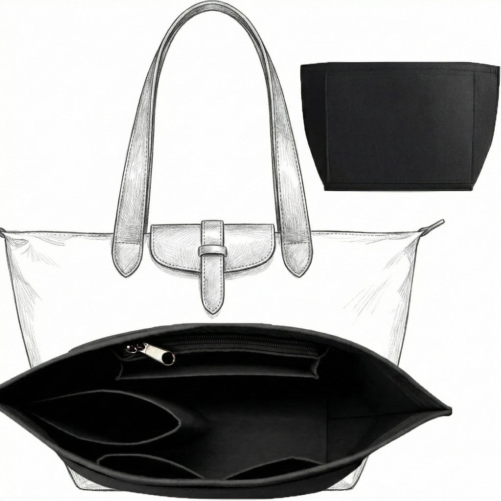 Anna-Kaci Women's Tote Bag Organizer Insert with Structured Panels and Interior Pocket
