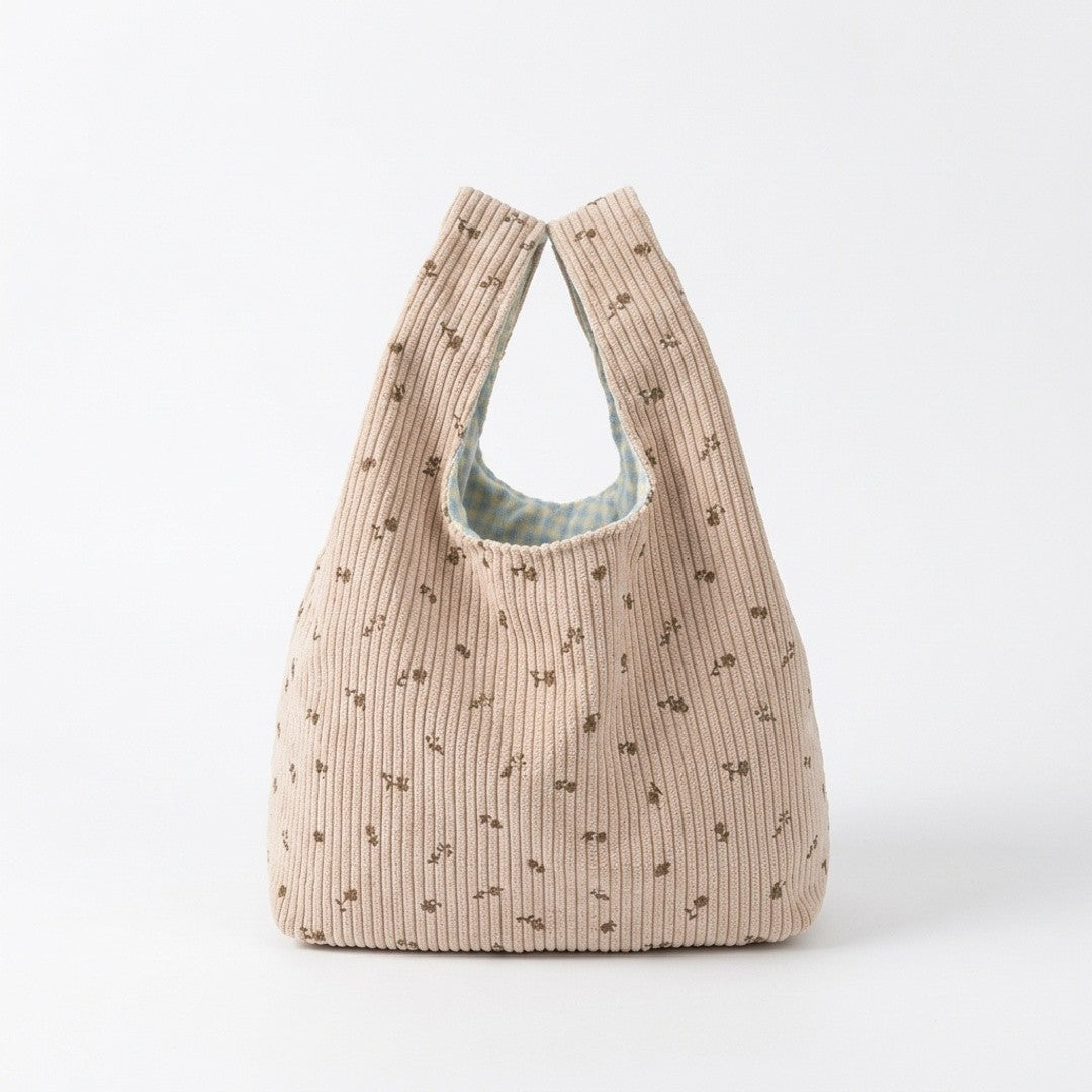 Anna-Kaci Floral Ribbed Knit Hobo Bag Soft Casual Tote Lightweight Everyday Shoulder Bag