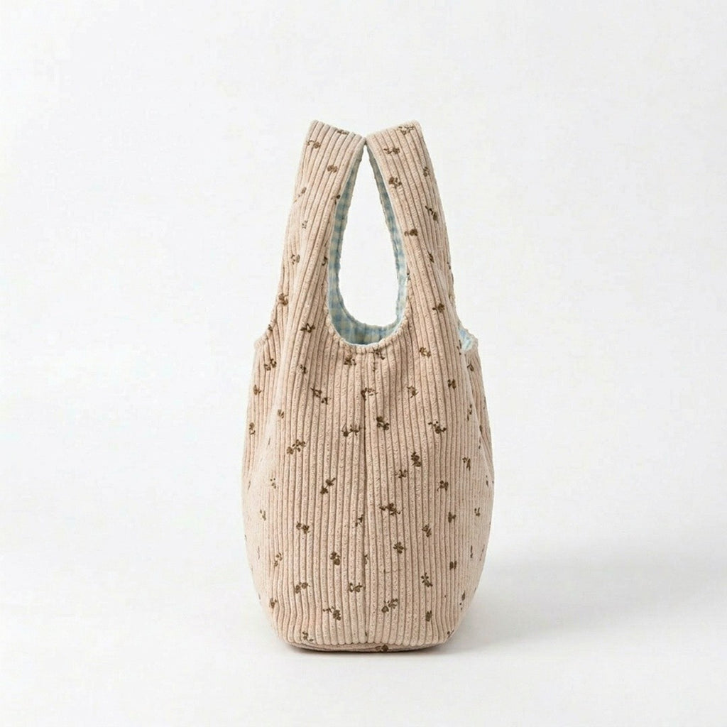 Anna-Kaci Floral Ribbed Knit Hobo Bag Soft Casual Tote Lightweight Everyday Shoulder Bag