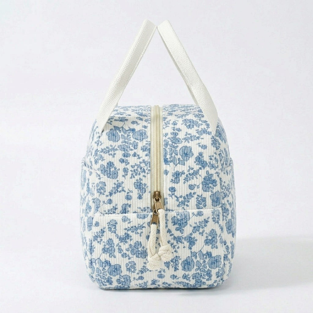 Anna-Kaci Floral Patchwork Zip Top Lunch Bag Small Travel Tote with Handle Lightweight Organizer