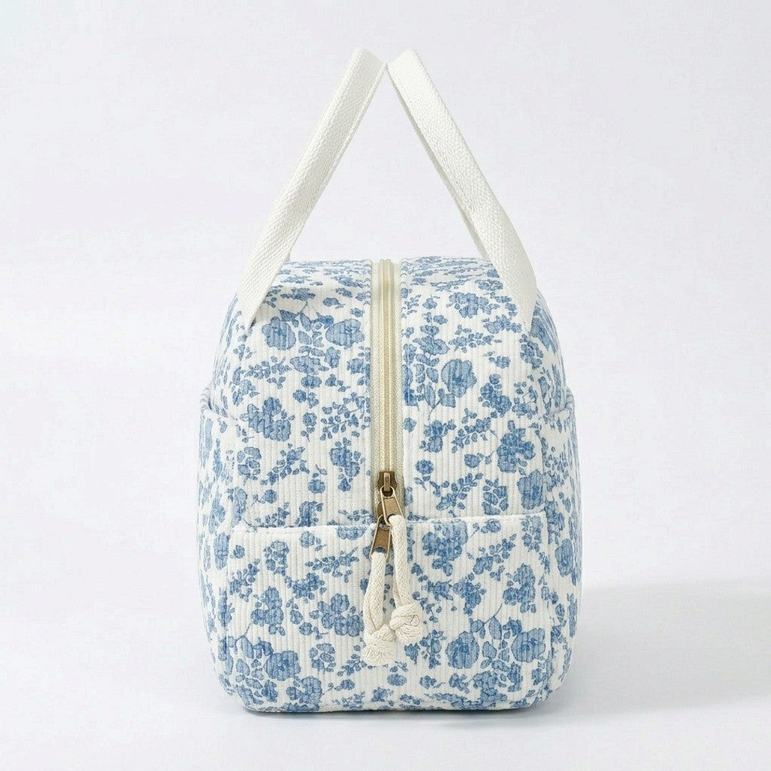 Anna-Kaci Floral Patchwork Zip Top Lunch Bag Small Travel Tote with Handle Lightweight Organizer