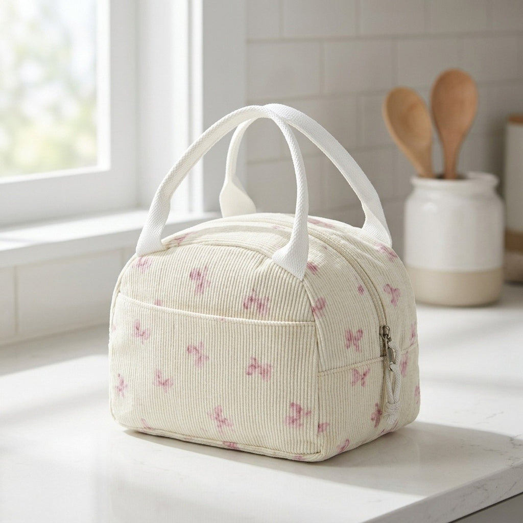 Anna-Kaci Floral Patchwork Zip Top Lunch Bag Small Travel Tote with Handle Lightweight Organizer