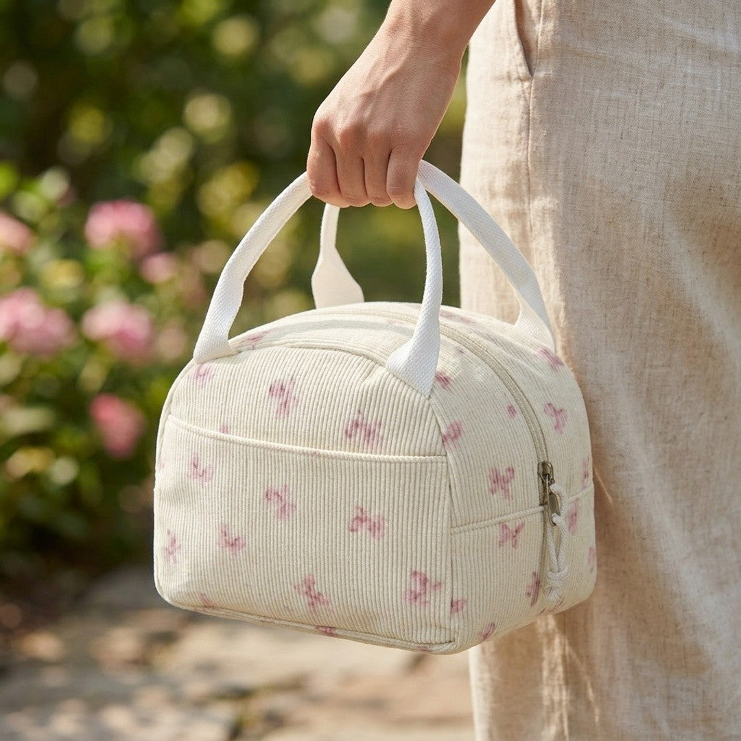 Anna-Kaci Floral Patchwork Zip Top Lunch Bag Small Travel Tote with Handle Lightweight Organizer