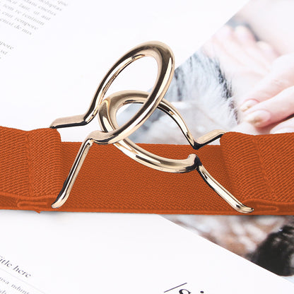Anna-Kaci Women's Stylish Elastic Waist Belt with Golden O - Ring Buckle
