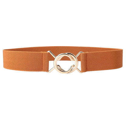 Anna-Kaci Women's Stylish Elastic Waist Belt with Golden O - Ring Buckle