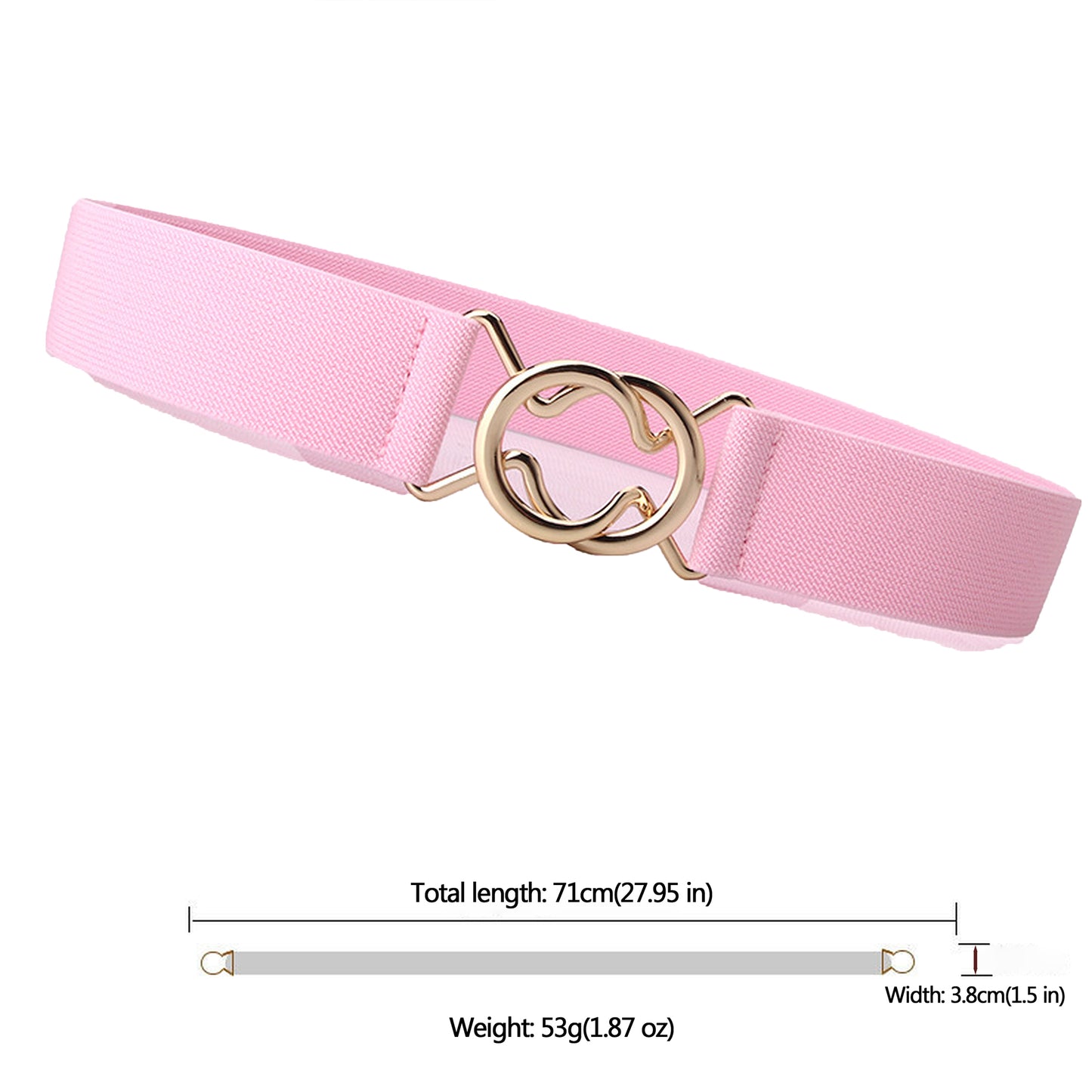 Anna-Kaci Women's Stylish Elastic Waist Belt with Golden O - Ring Buckle