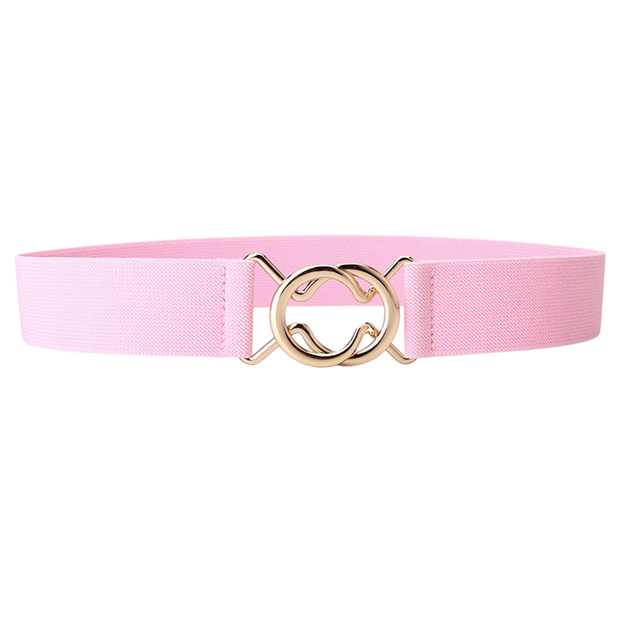 Anna-Kaci Women's Stylish Elastic Waist Belt with Golden O - Ring Buckle