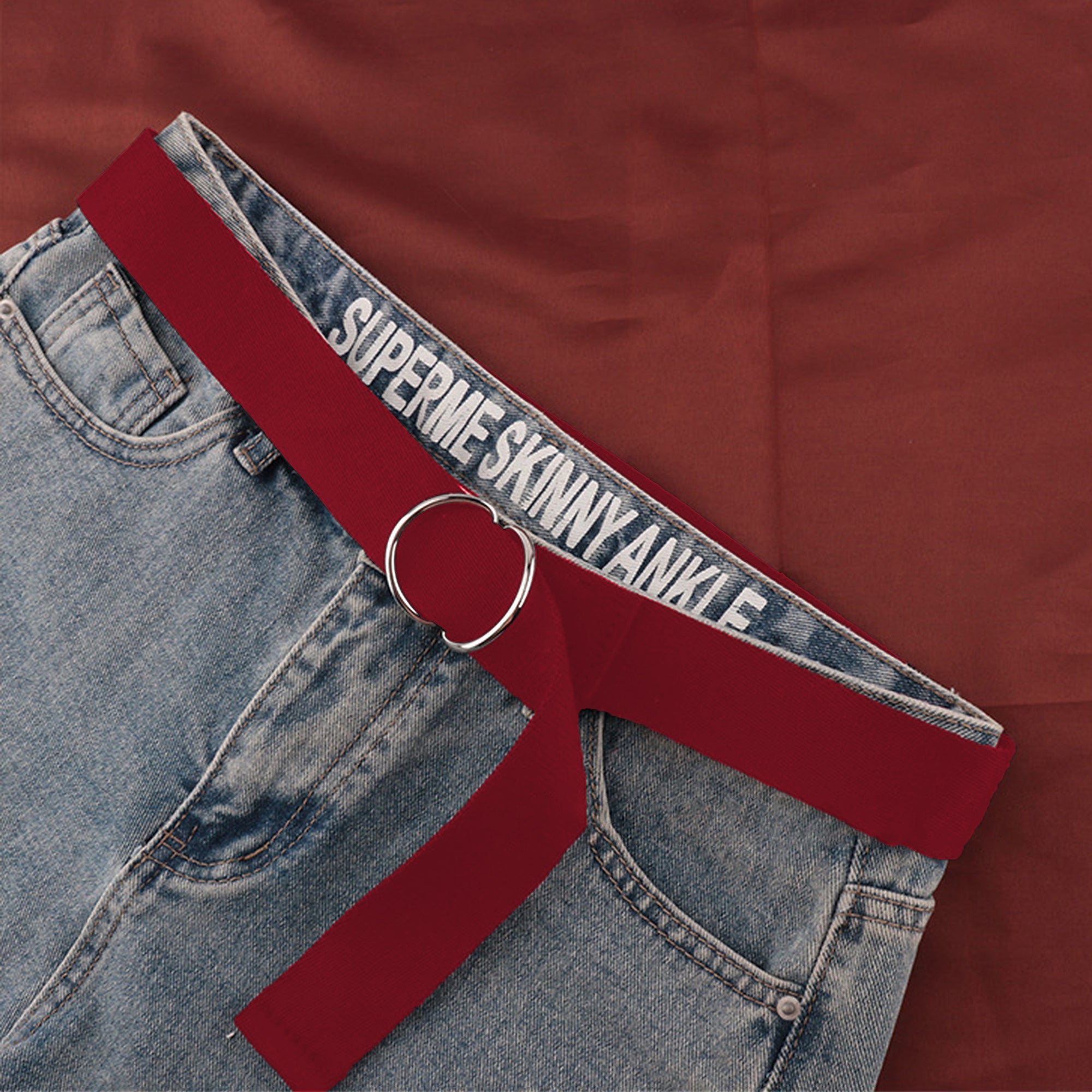 Anna-Kaci Women's Elastic Waist Belt with Double O - Ring Buckle