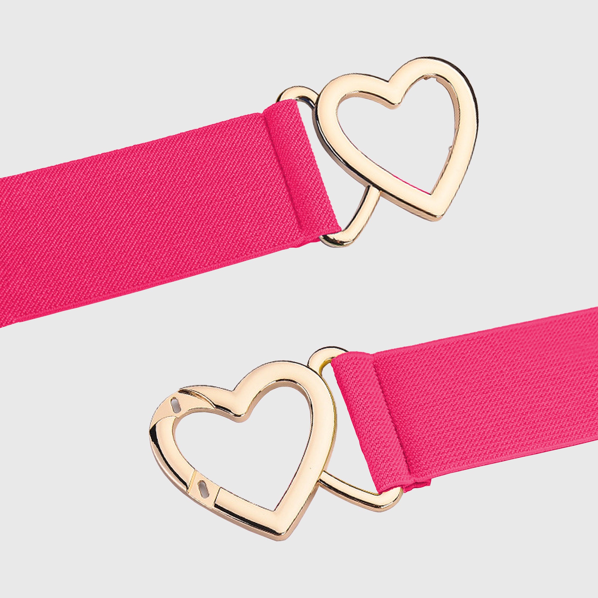 Anna-Kaci Women's Elastic Waist Belt with Gold Heart Buckle