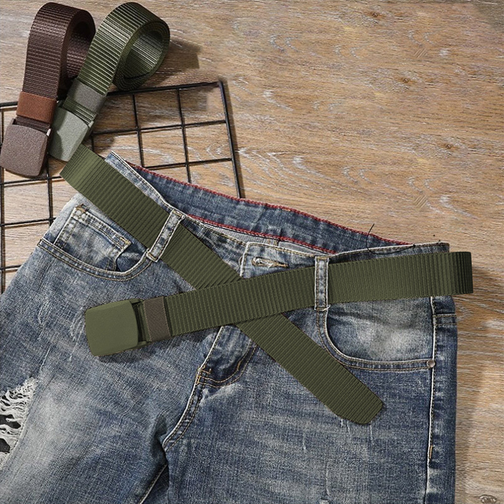 Anna-Kaci Women's Nylon Webbing Belt with Plastic Buckle