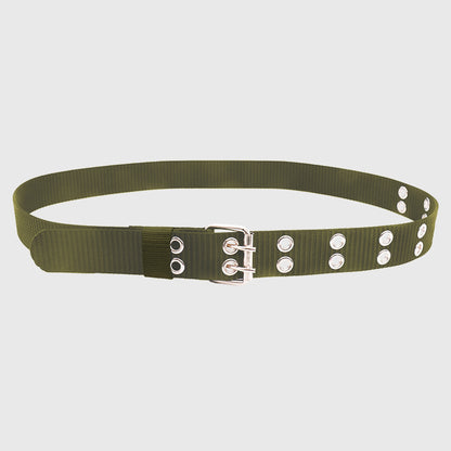 Anna-Kaci Women's Nylon Web Belt with Silver Buckle